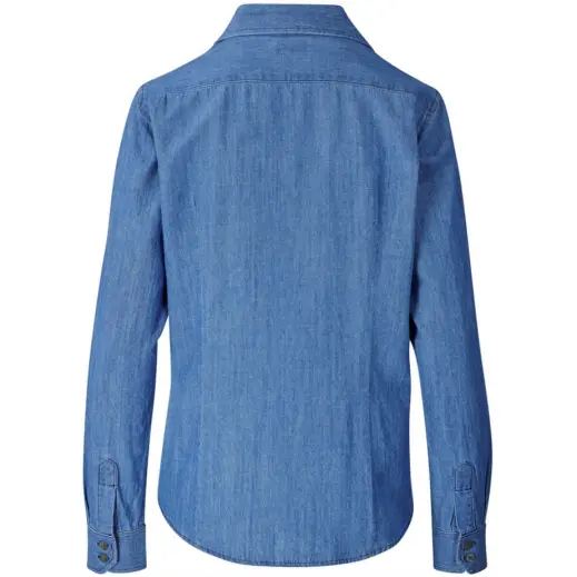 Ladies Long Sleeve Eastwood Shirt Blue Back